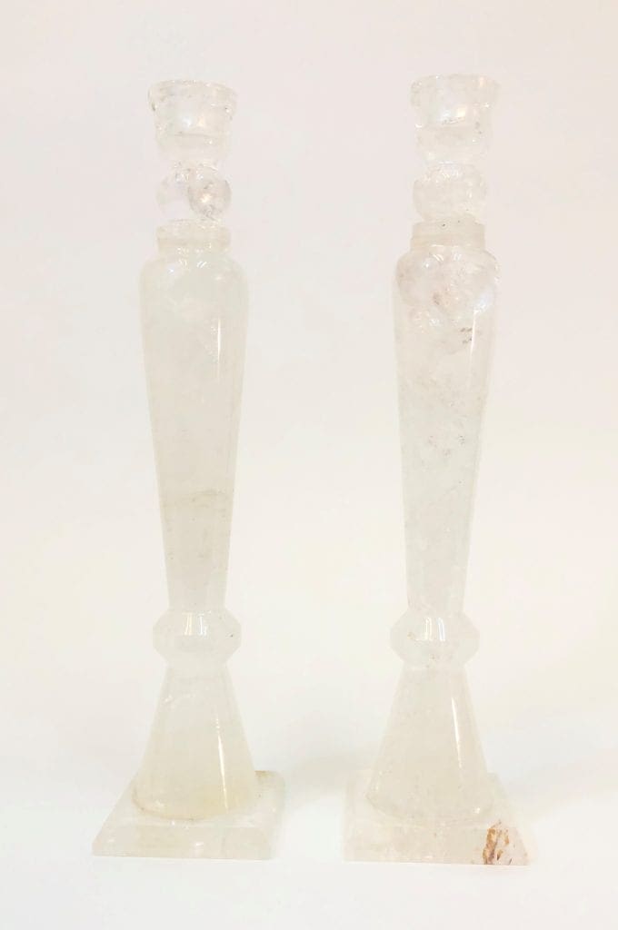 Quartz Candle Holder Pair William & Wesley Co.